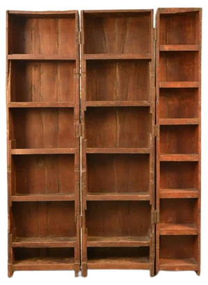 Wooden Triple Bookcase, 1940s