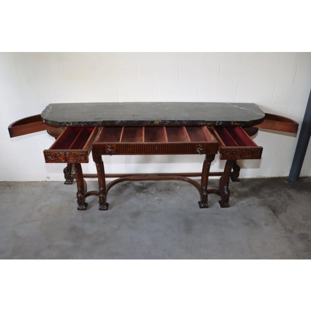 Renaissance Revival Marble Top Console For Sale - Image 4 of 9