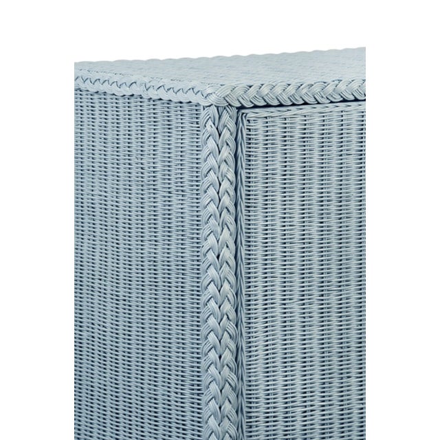 2020s Matthew Izzo Home Evander Languid Blue Four Door Rattan Buffet For Sale - Image 5 of 8