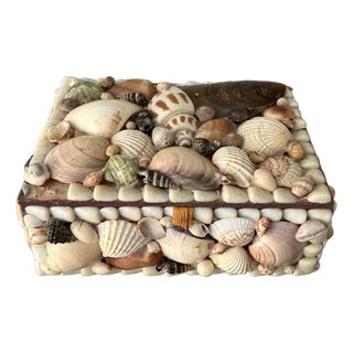 1970s Seashell Encrusted Box For Sale