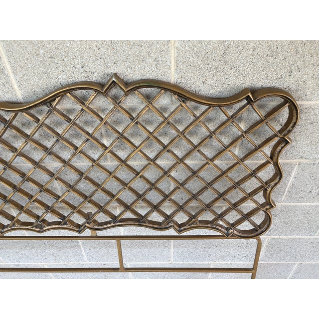 Hollywood Regency Cast Iron French Style Queen Size Headboard For Sale - Image 4 of 5