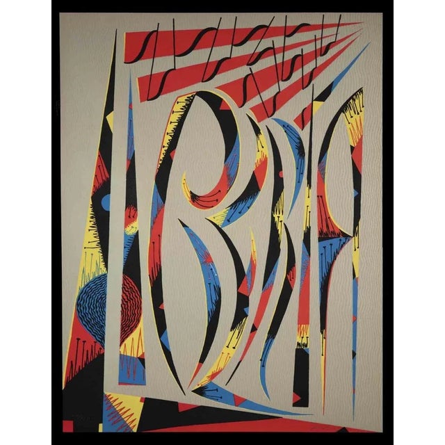 Letter L is an original artwork realized by the Rafael Alberti in 1972. Hand Signed and dated on the lower right margin....