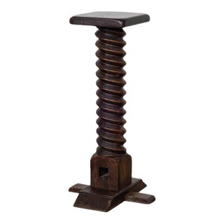 1940s French Twisted Wood Pedestal Table For Sale