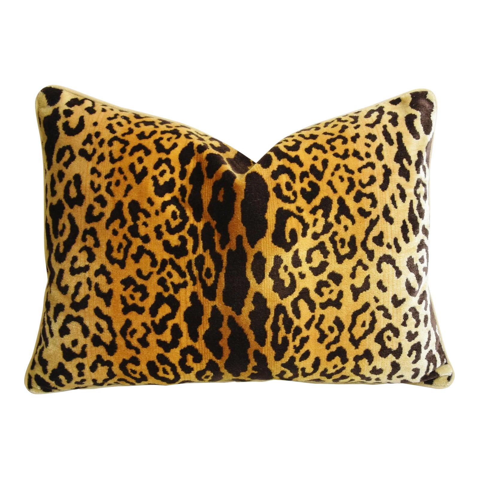 Scalamandre Leopardo Leopard Silk Velvet Feather/Down Pillow 24" X 18
