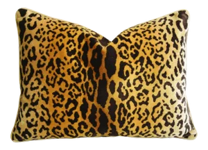 Scalamandre Leopardo Leopard Silk Velvet Feather/Down Pillow 24" X 18"