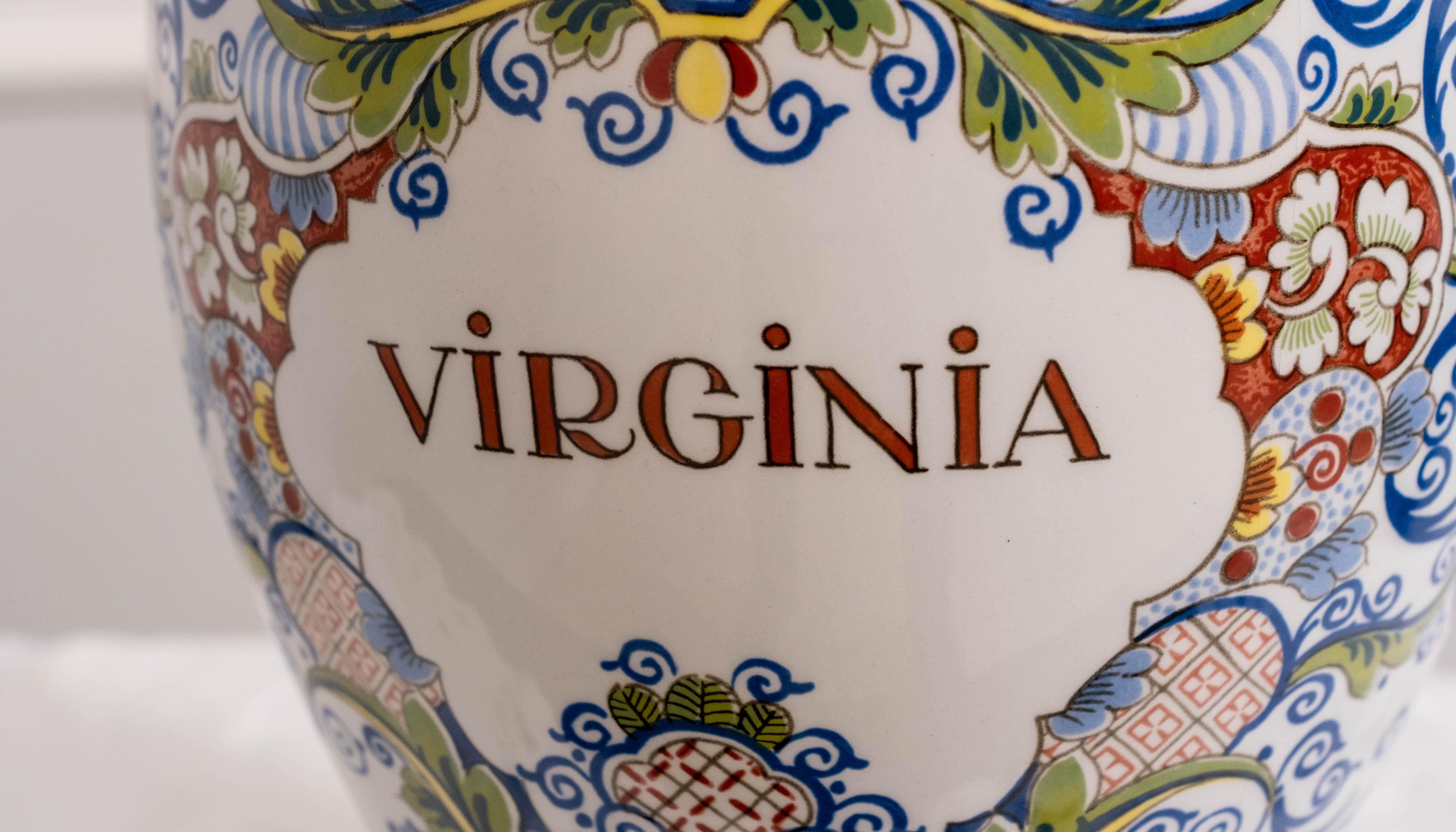 virginia delft tobacco jar Blue Ornament Dutch Delft Tobacco Jar with