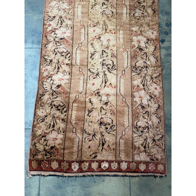 Turkish 1900s Antique Turkish Long Runner Rug With Floral Vine Pattern For Sale - Image 3 of 7
