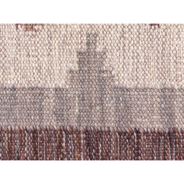 Flatweave Modern Rug In Gray With Scandinavian Pattern "Tally" For Sale In New York - Image 6 of 9