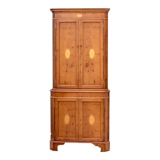 Vintage Mid-Century Sheraton Style Corner Cabinet For Sale
