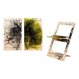 Fläpps Folding Chair – Tree/Tree Yellow from Ambivalenz For Sale