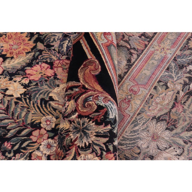 Textile 1990's Abusson Pak-Persian Black/Black Wool Rug - 10'1'' X 13'7'' For Sale - Image 7 of 9