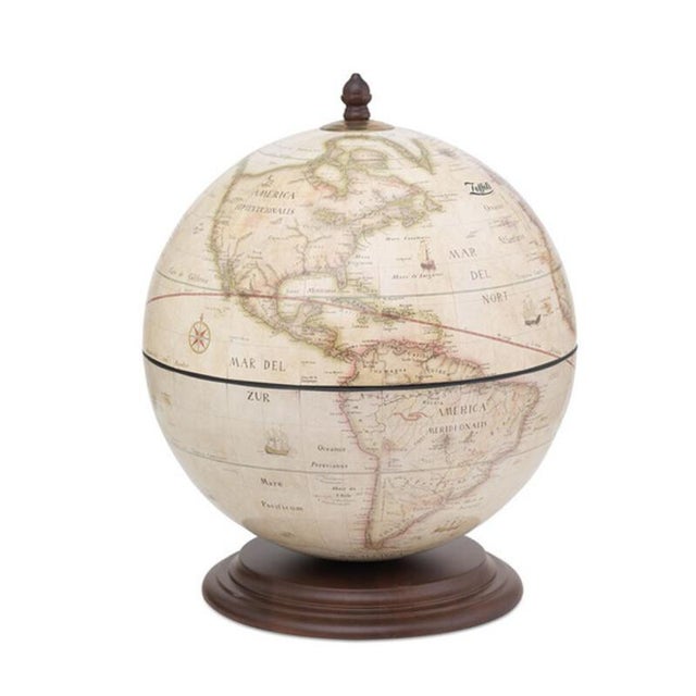 Contemporary Giove White Bar Globe by Zoffoli Mappamondi For Sale - Image 3 of 8