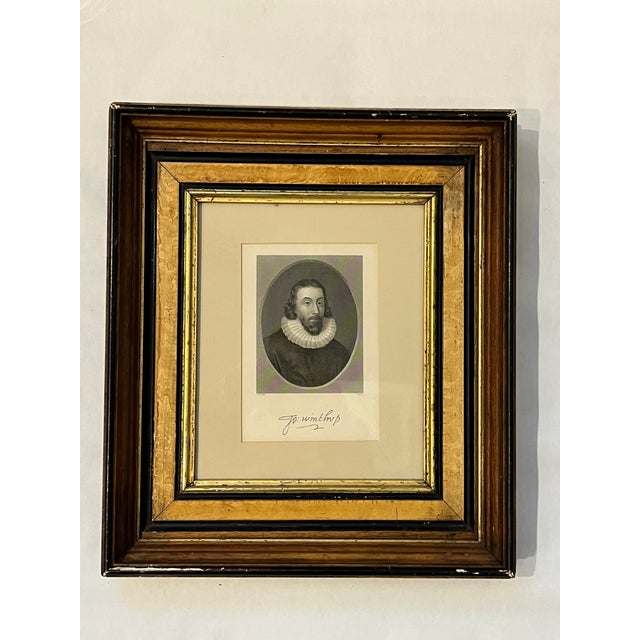 Black Engraving of John Winthrop (1588-1649), by Girsch After Van Dyke. For Sale - Image 8 of 8