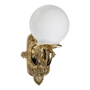 Single Cast Brass Sconce With Globe Shade