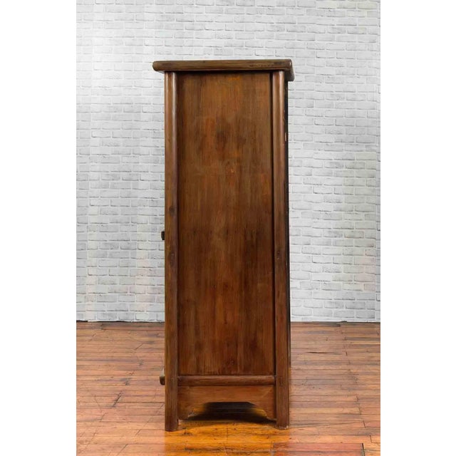 Asian Large 19th Century Wooden Wedding Cabinet with Butterfly Hardware For Sale - Image 3 of 11