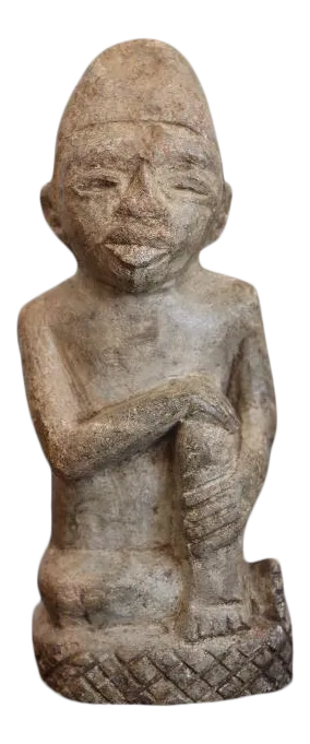 Late 19th Century Wisdom Statue Carved Stone Figurine
