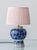 Antique Hand-Painted Chinoiserie Blue and White Ceramic Table Lamp with Silk Shade from Royal Delft, 1924 For Sale - Image 13 of 13