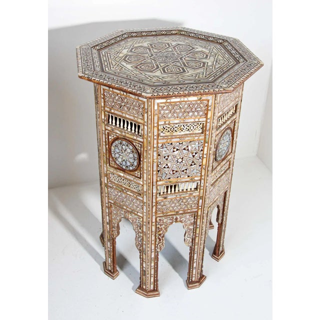 Pair of Large Antique Ottoman Moorish Abalone, Mother-of-Pearl and Bone Inlaid Pedestals, Circa 1880 For Sale - Image 9 of 13