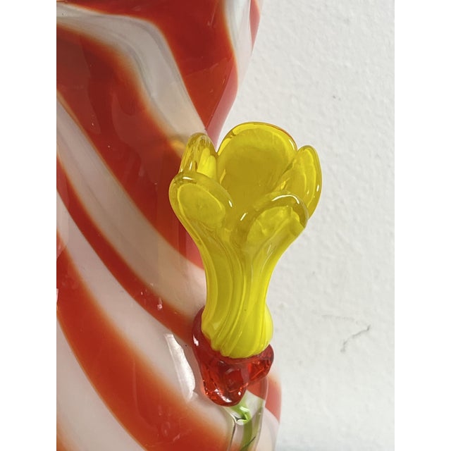 Mid-Century Polychrome Murano Glass Rooster and Flower Vase, 1950s For Sale - Image 7 of 12