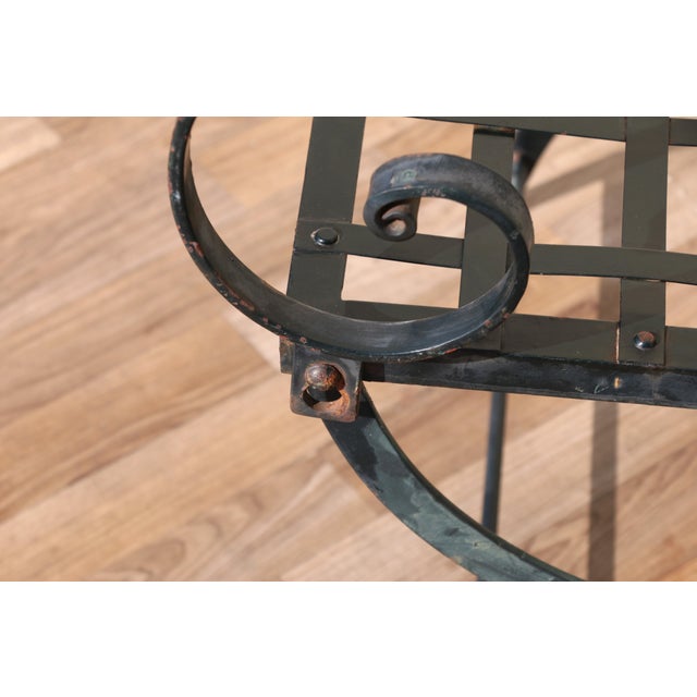 Pair of Hervé Baume French Wrought Iron Folding Patio Chairs | Outdoor Garden Armchairs | France 1970s For Sale - Image 16 of 18