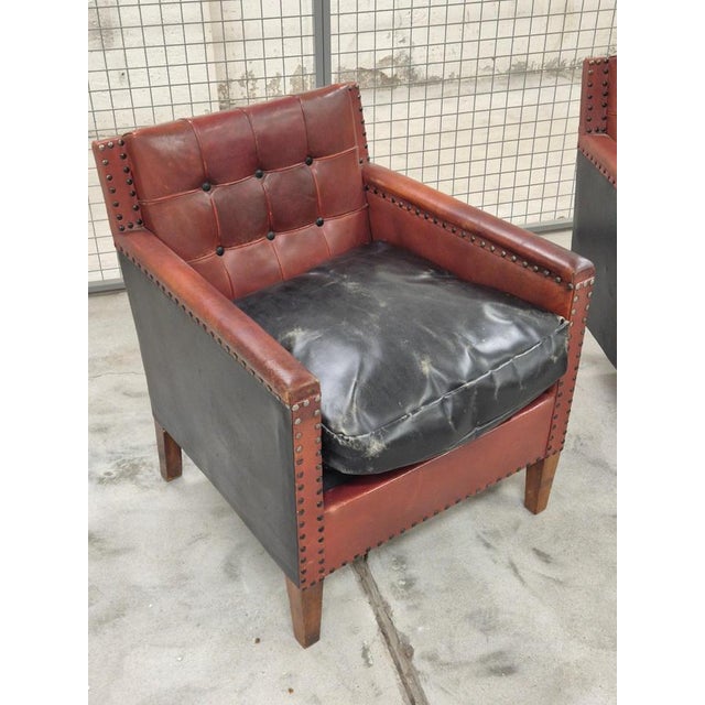 Club Chairs in Leather attributed to Otto Schultz, Sweden, 1940s, Set of 2 For Sale - Image 6 of 15