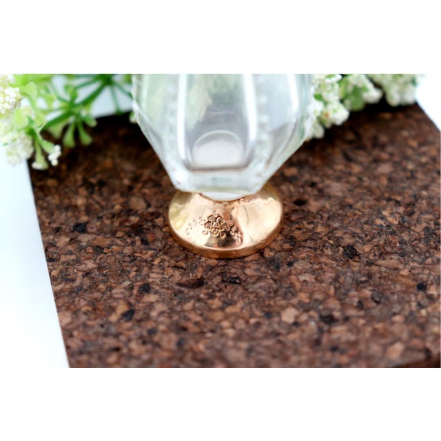 Perfume Bottle in Cut Glass with Gold Applications For Sale - Image 5 of 7