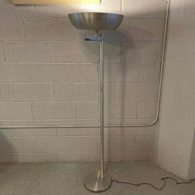 Metal 1930s Art Deco Spun Aluminum Flip-Top Floor Lamp by Kurt Versen For Sale - Image 7 of 12