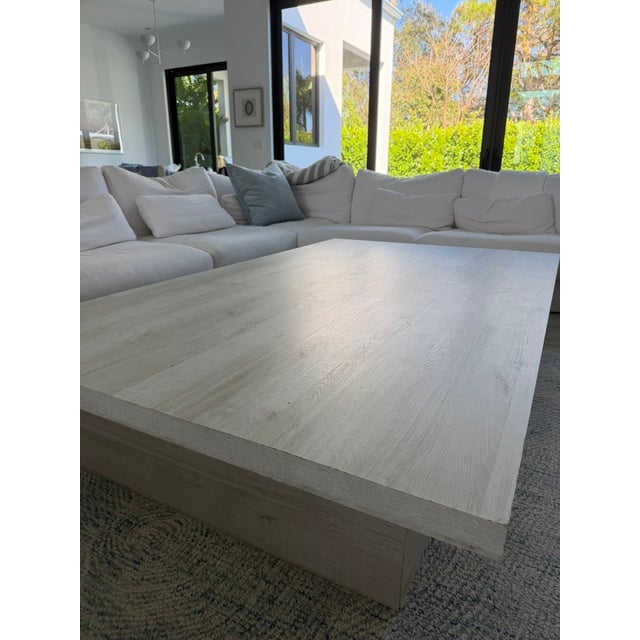 Custom Furniture Builders Custom Made White Oak Oversized Coffee Table For Sale - Image 4 of 5