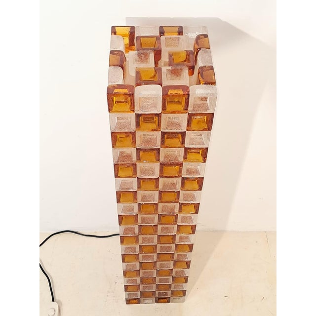 Floor Lamp in Amber and Crystal Pulegoso Glass by Poliarte, Italy, 1970s For Sale - Image 6 of 14