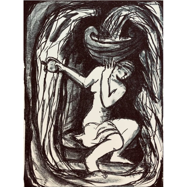 Eve lithograph by Atlanta artist Adrienne Anderson (1949-2020). "Adam" is also available by itself and they are offered as...