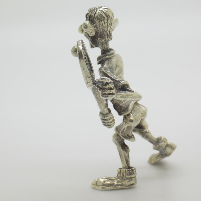 1970s Vintage Italian Silver 800 Cartoonish Tennis Player Figurine by Raspini, Arezzo, 1970s For Sale - Image 5 of 13