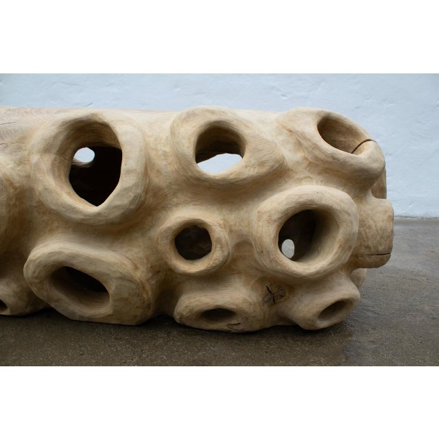 Derwin Sculptural Oak Bench by Tom Heywood For Sale - Image 10 of 11