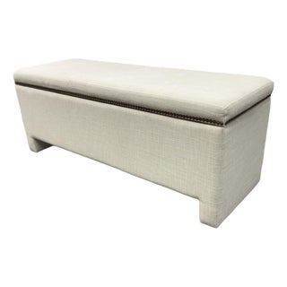 West Elm Upholstered Storage Bench For Sale