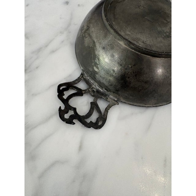 English Antique Pewter Porringer Bowl For Sale - Image 3 of 5