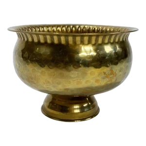 Vintage Hammered Brass Pedestal Bowl
