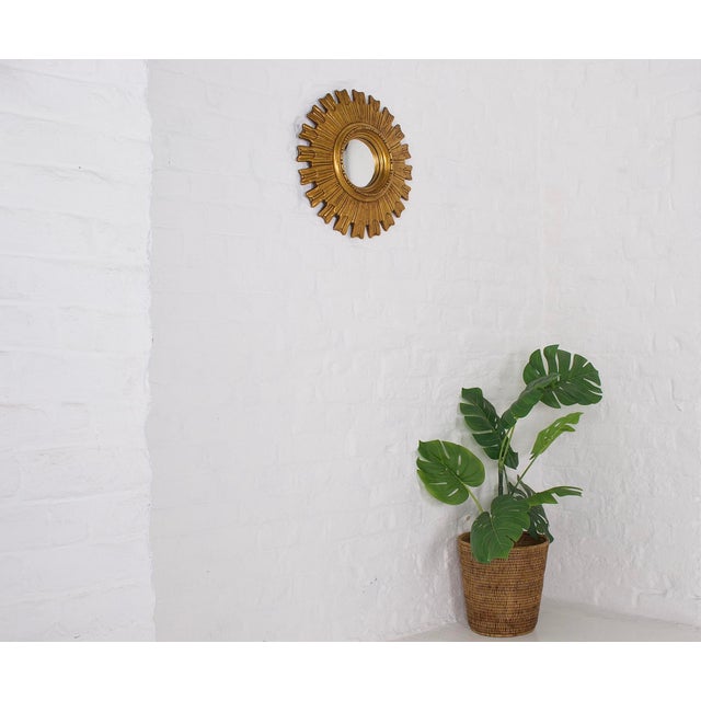 Gold Convex Sun Mirror, 1960s For Sale - Image 8 of 10