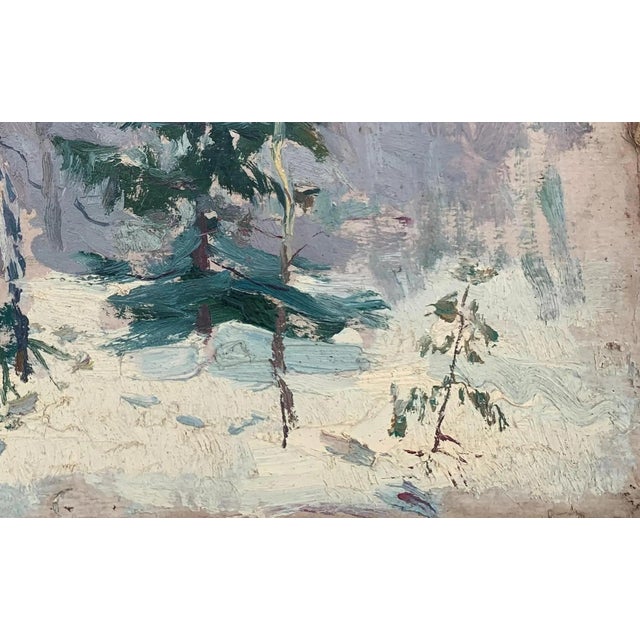 Forest Landscape Oil Painting, Ukrainian Art, 1960s For Sale - Image 6 of 6