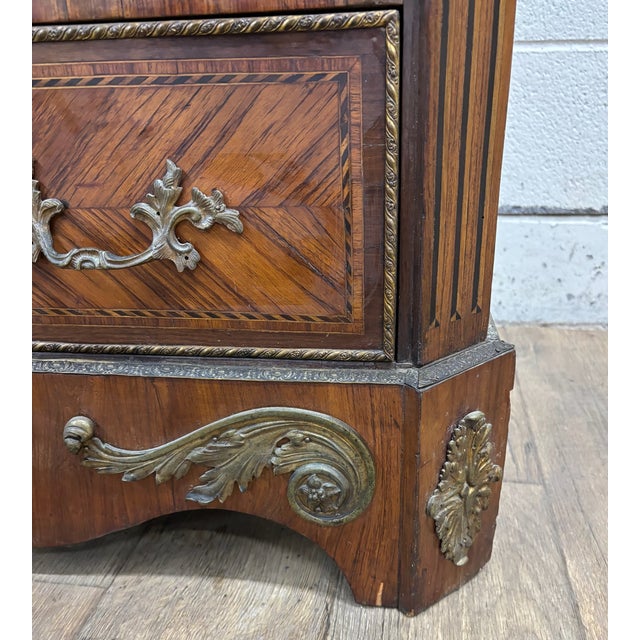 Vintage Kingwood Revival French Louis XV Style Executive Semainier Chest Commode For Sale - Image 12 of 17