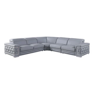Casa Milano Favo Light Blue Leather Match Sectional Sofa For Sale