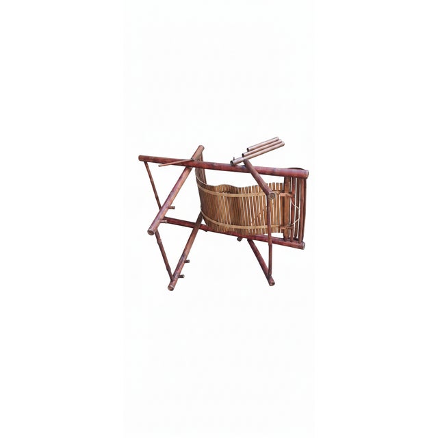 1970s Bamboo and Wooden Slats Deck Chair, 1970s For Sale - Image 5 of 14