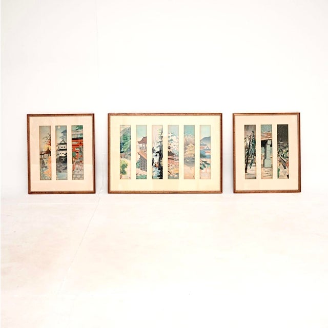 Tokuriki Tomichiro, Views of Kyoto Woodblock Prints, 1960s, Set of 3 For Sale - Image 8 of 8