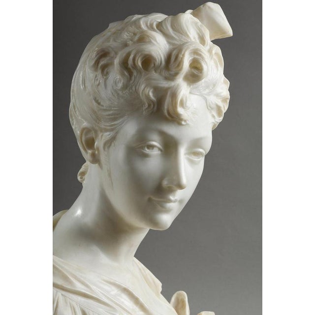 Henri Emile Allouard, Bust of a Woman, 1880, Marble For Sale - Image 16 of 18