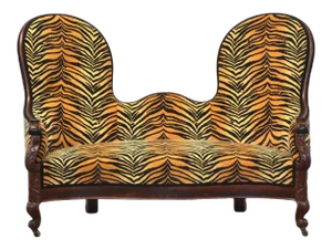 1800s Antique Victorian Spoonback Sofa