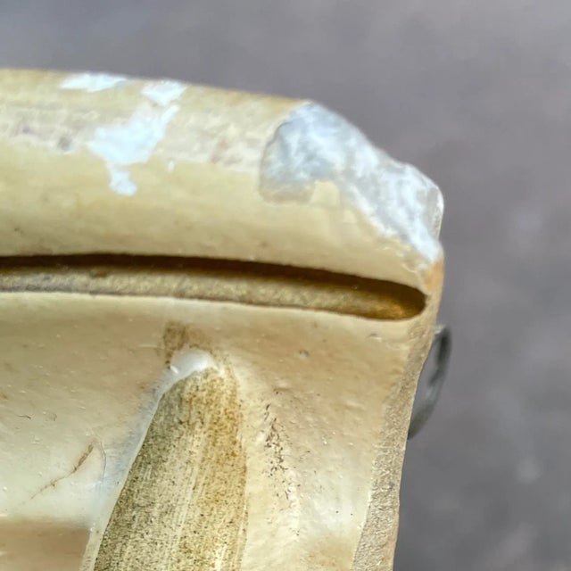 Vintage Early Chalkware Wall Hanging Shelf With Iris/Lily Motif For Sale - Image 10 of 12