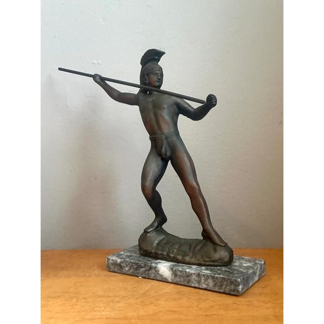 Vintage Sculptural Metal Warrior Figure For Sale - Image 12 of 13