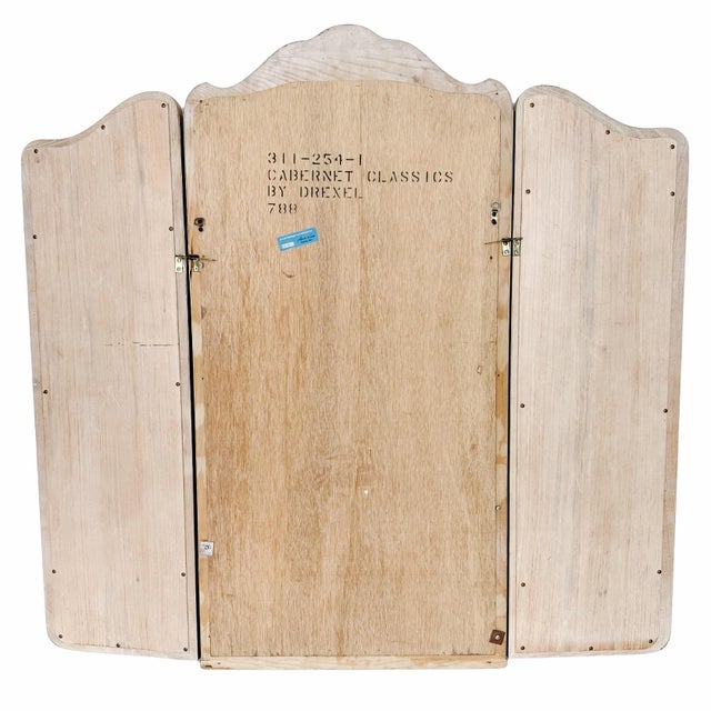 Drexel 1970s Drexel French Provincial Cabernet Blanc Tri-Fold Mirror For Sale - Image 4 of 4