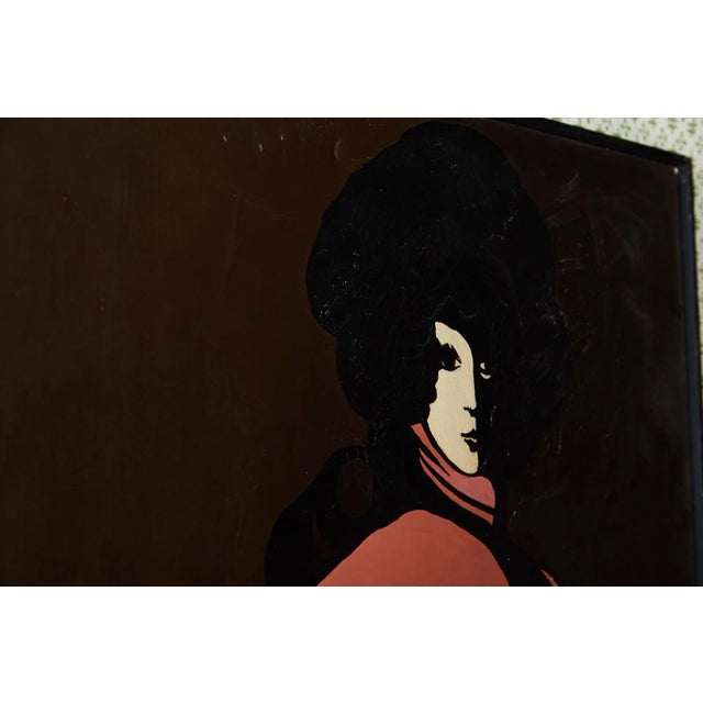 Mid 20th Century 60s Mod Stylized Portrait of a Woman For Sale - Image 5 of 9