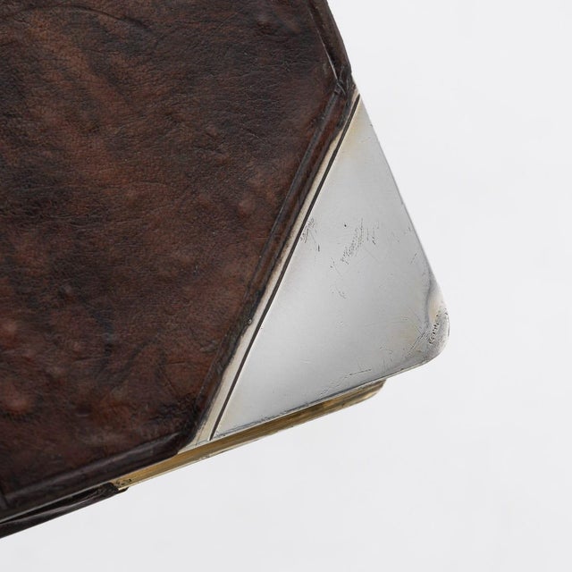 Novelty Silver Plate and Leather Book Shaped Hip Flask by J Dixon & Sons For Sale - Image 10 of 16