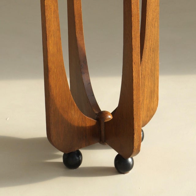 Dutch Amsterdam School Art Deco Sculptural Table on Ball Feet, 1920s For Sale - Image 3 of 18