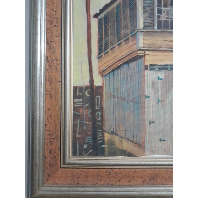 Elpedio Robinson “Forgotten Walls” Architectural Landscape Acrylic on Canvas Painting, Signed For Sale - Image 4 of 12
